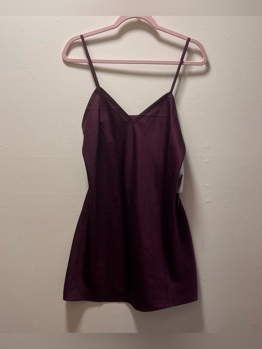 Wantable Chemise Rya Collection Glam Luxury Soft Silky Chic,  Sz Med, Eggplant